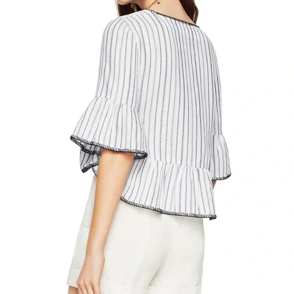 BCBGMAXAZRIA Immane Embroidered Ruffle Crop Top- Size XS; Excellent Condition - Picture 9 of 11